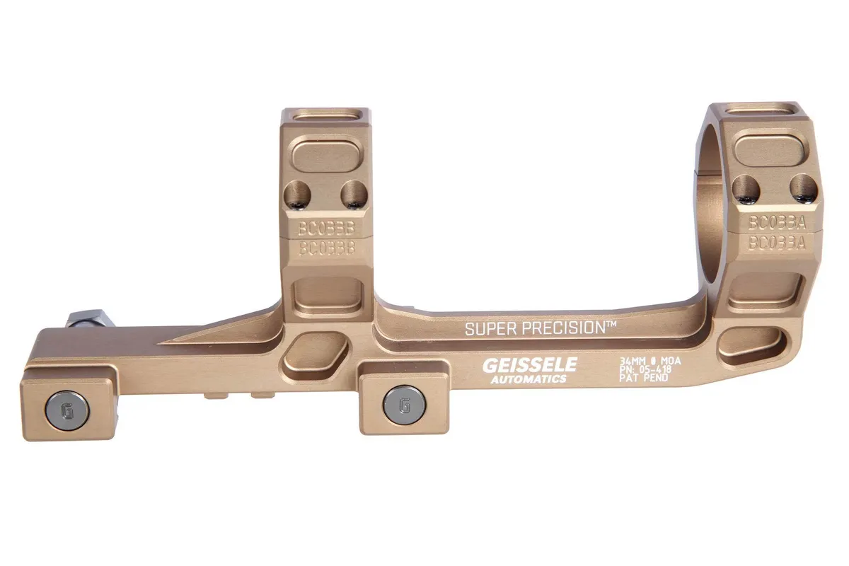 Geissele Automatics AR-15 Super Precision Hyper Extended 34mm Scope Mount - Desert Dirt - Optic Mount - view 2