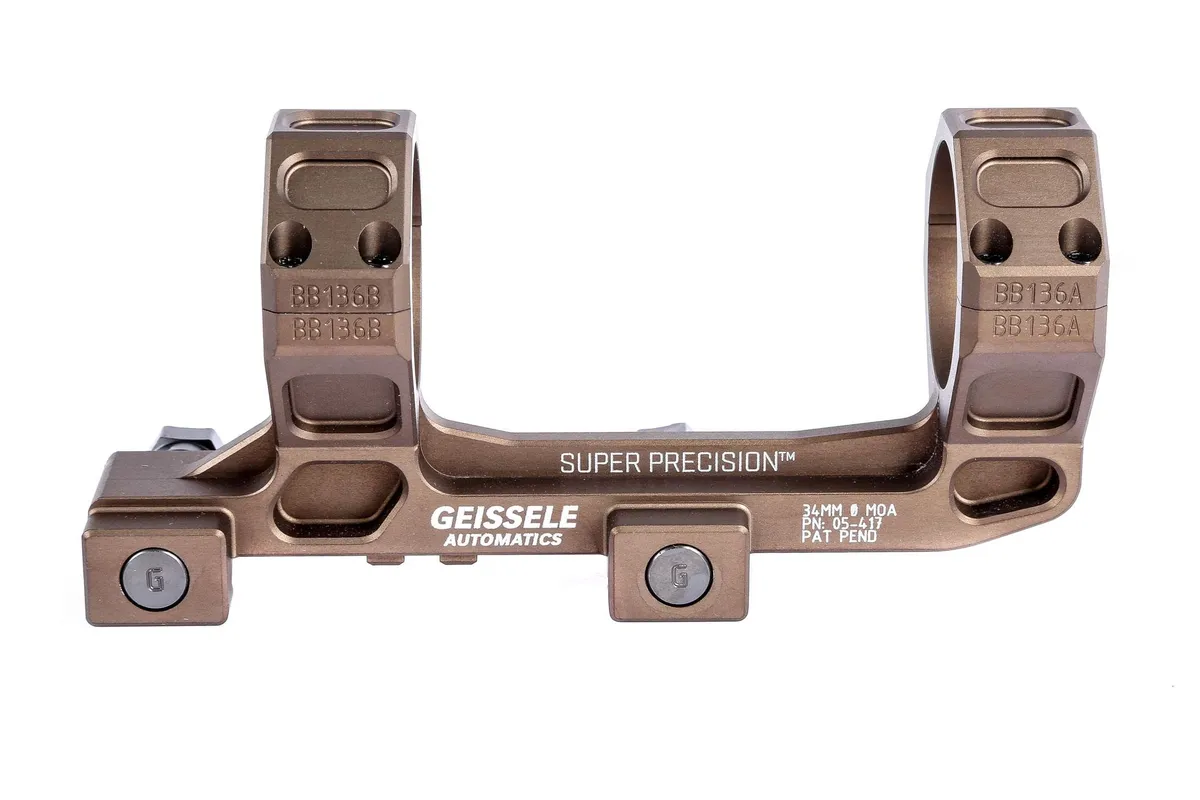 Geissele Automatics AR-15 Super Precision Standard 34mm Scope Mount - Desert Dirt - Optic Mount - view 1