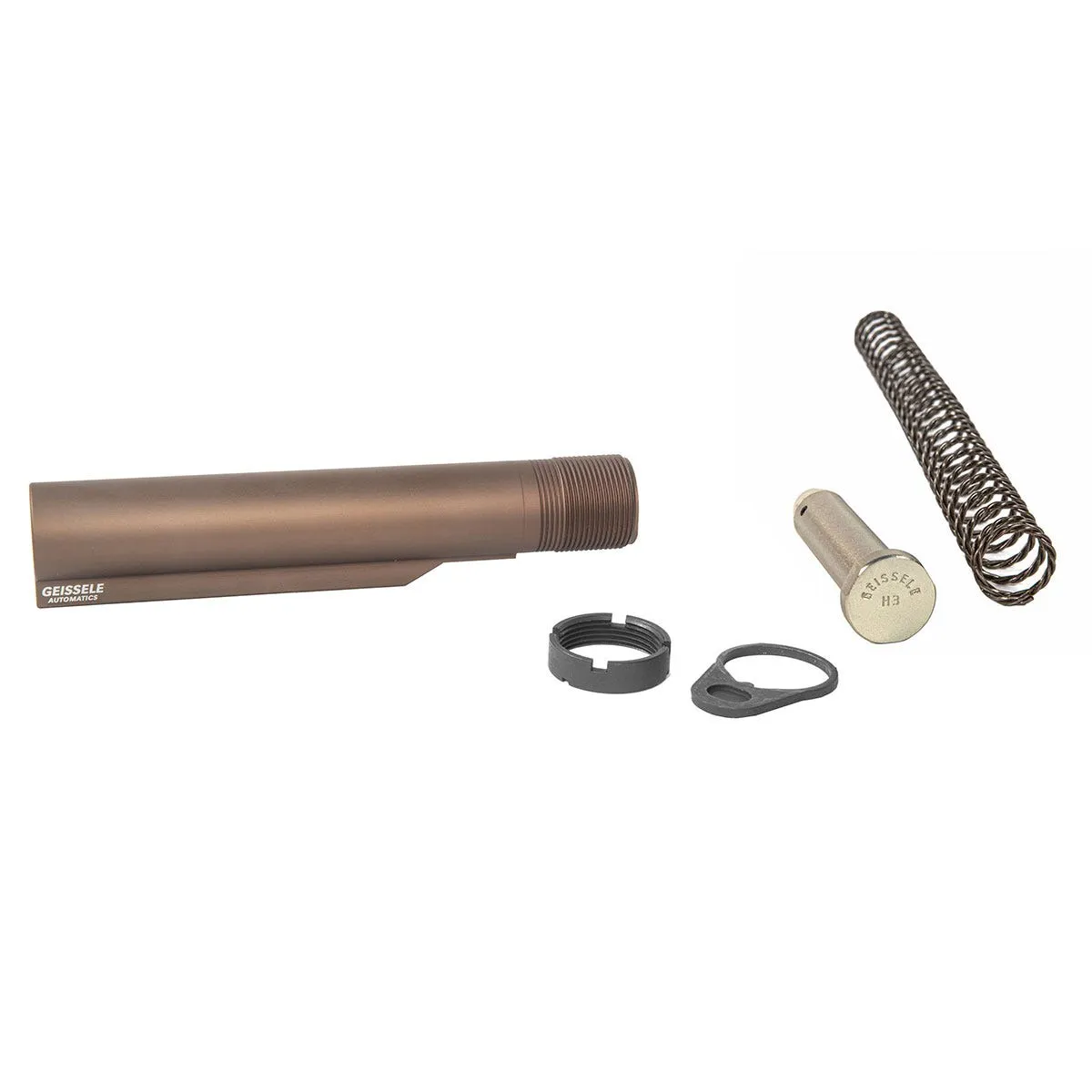 Geissele Automatics Premium MILSPEC Buffer Tube Assembly W/Super 42, H3 Desert Dirt - Buffer Tube Assembly for AR-15 - view 1