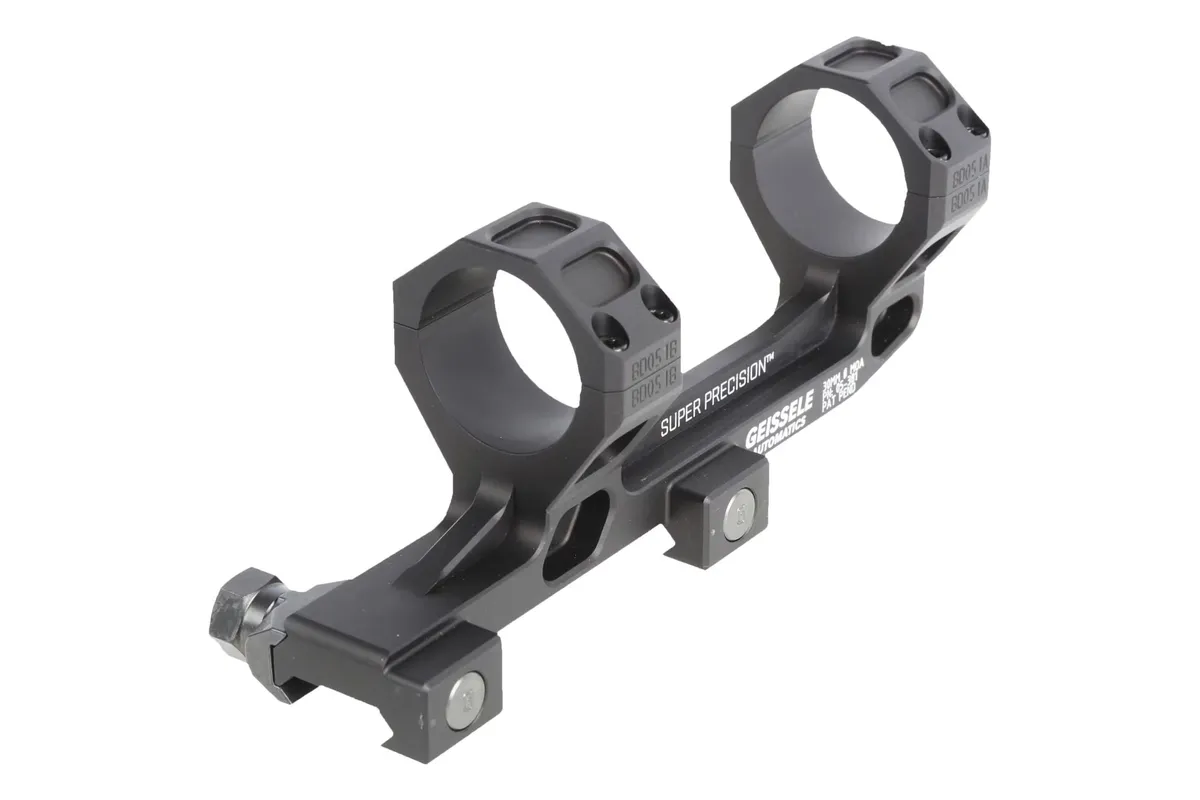 Geissele Automatics Super Precision AR-15/M4 30mm 7075 T6 Aluminum Extended Scope Mount, Hardcoat Anodized Black - 05381B - Optic Mount, vista 2