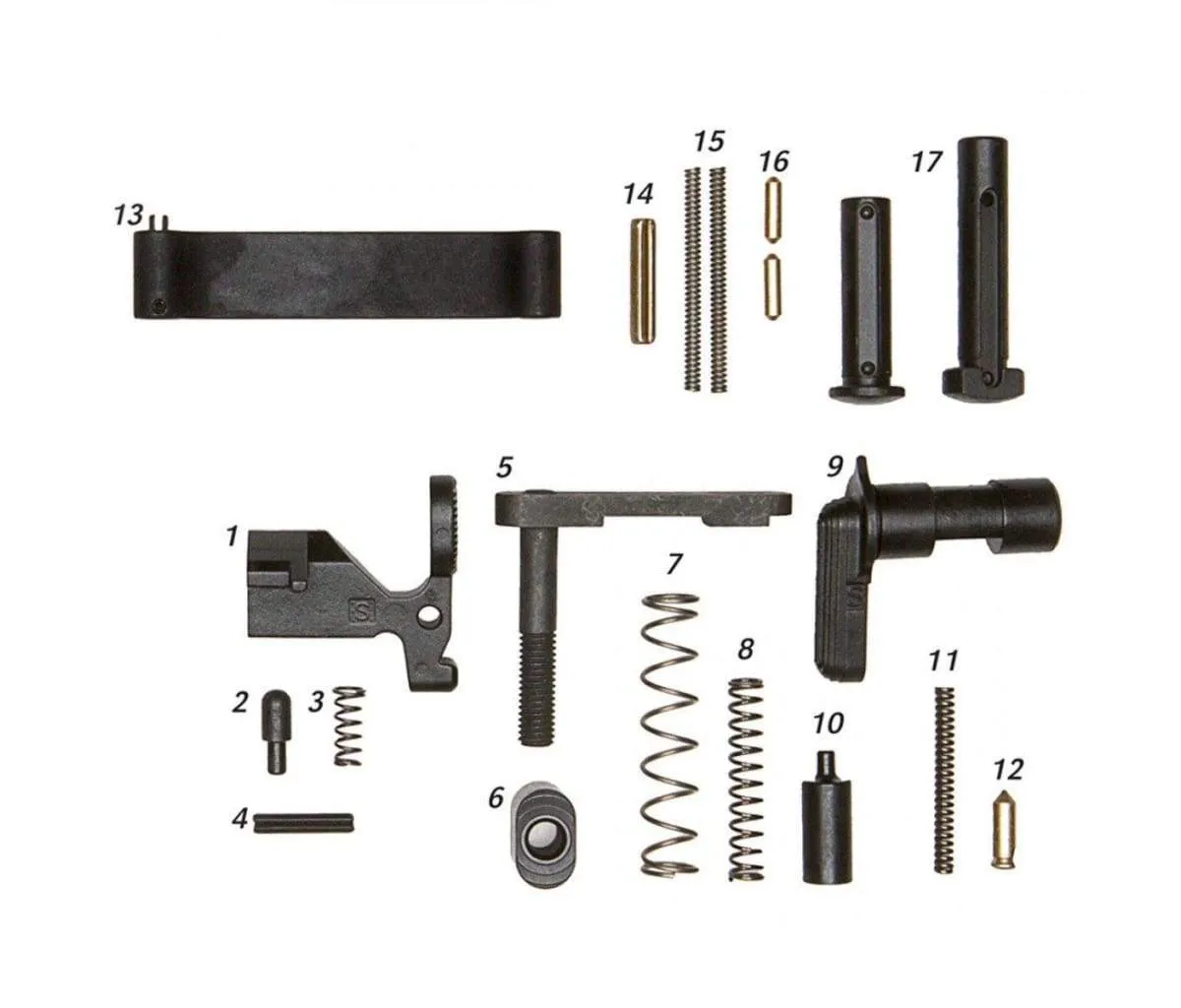 Geissele Mil-Spec Lower Parts Kit (Less Trigger, No Grip) - Trigger for AR-15 - view 1