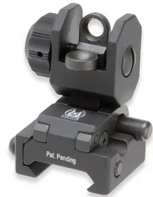 GG&G Spring Actuated A2 Top Mounted Deployable Rear Sight Black - Rear Sight for AR-15, vista 1