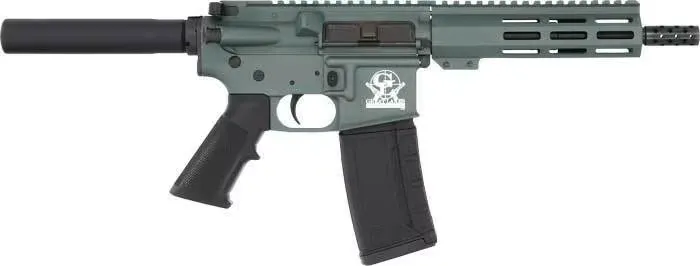 Great Lakes Firearms AR-15 Pistol, .223 Wylde 7.5" Black Nitride Barrel, 7.25" M-LOK Rail, 7075 T6 Receiver, Charcoal Green Cerakote - GL15223P CHG - Complete Rifle, vista 1