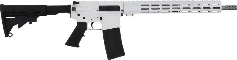 Great Lakes Firearms AR-15 Rifle, .223 Wylde 16" 416r SS Barrel, 15.25" M-LOK Rail, 6 Position M4 Stock, Arctic White Cerakote Finish, GL15223SS WHT - Complete Rifle, vista 1
