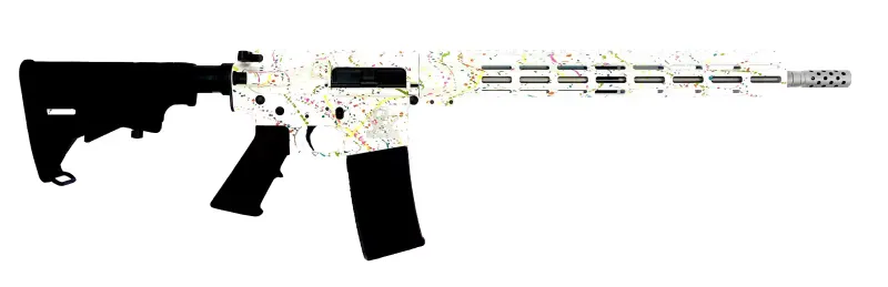 Great Lakes Firearms AR-15 Rifle, .223 Wylde 16" 416r Stainless Steel Barrel, 15.25" M-LOK Rail, 7075 T6 Receiver, White Saved By The Splatter Cerakote Finish, GL15223SS S-WHT - Complete Rifle - view 1