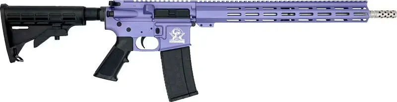 Great Lakes Firearms AR-15 Rifle, .223 Wylde 16" Stainless Barrel, 15.25" M-LOK Rail, 7075 T6 Receiver, Wild Orchid Cerakote Finish, GL15223SS ORC - Complete Rifle, vista 1