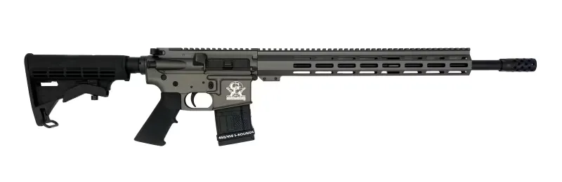 Great Lakes Firearms AR-15 Rifle, .450 Bushmaster, 18" 4150 CRMOV Barrel, 15.25" M-LOK Rail, 6 Position M4 Stock, Tungsten Grey Cerakote- GL15450 TNG - Complete Rifle, vista 1