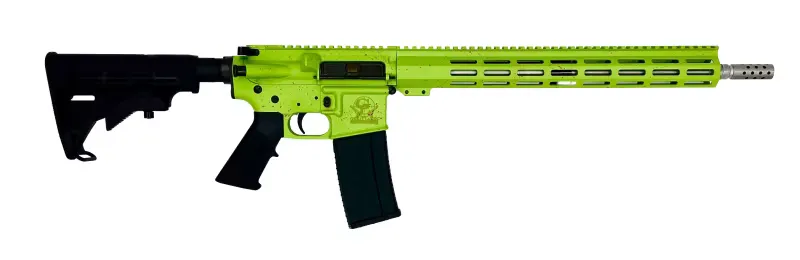 Great Lakes Firearms AR15 Rifle, .223 Wylde, 16" 416r Stainless Steel Barrel, 15.25" M-LOK Rail, 6 Position M4 Stock, Zombie Splatter Cerakote Finish- GL15223SS S-ZOM - Complete Rifle, vista 1