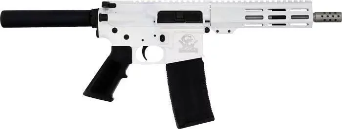 Great Lakes Firearms Great Lakes GLFA AR15 Pistol GL15223SSP WHT, .223 Wylde, 7.5" SS Barrel, 30rd, Semi-Auto, M-LOK, White Cerakote. - Barrel for AR-15, vista 1