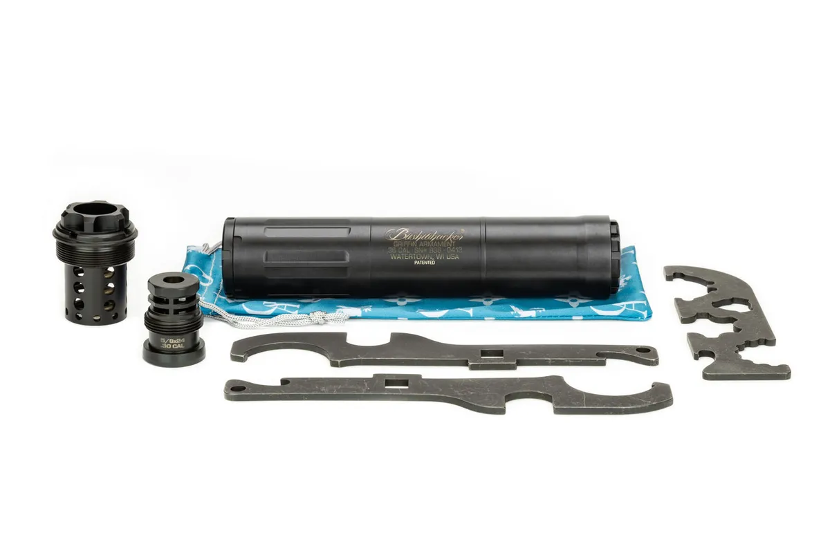 Griffin Armament Bushwhacker 36 Cal Suppressor, Black - Suppressor, vista 1