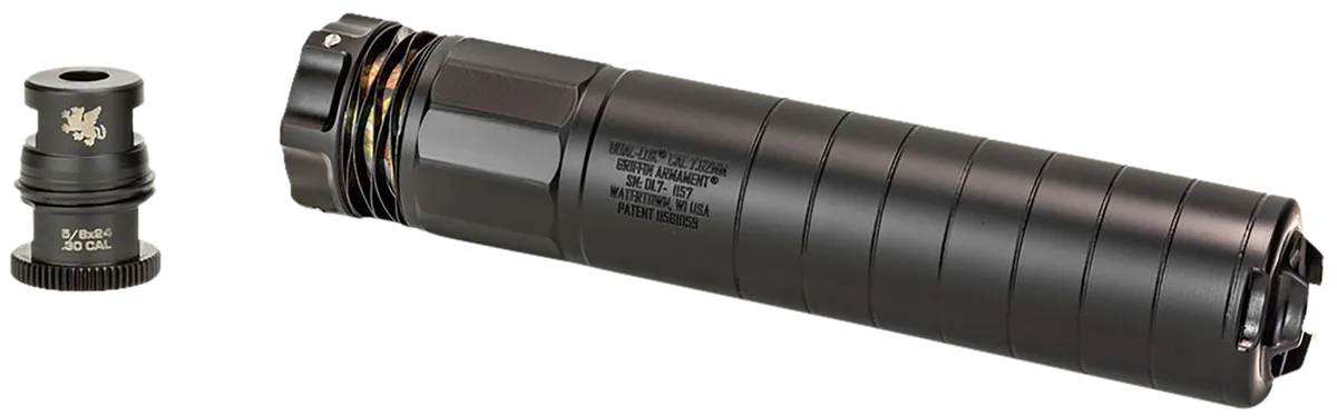 Griffin Armament Dual-Lok 7 7.62mm Rifle Suppressor, Black - Suppressor, vista 1