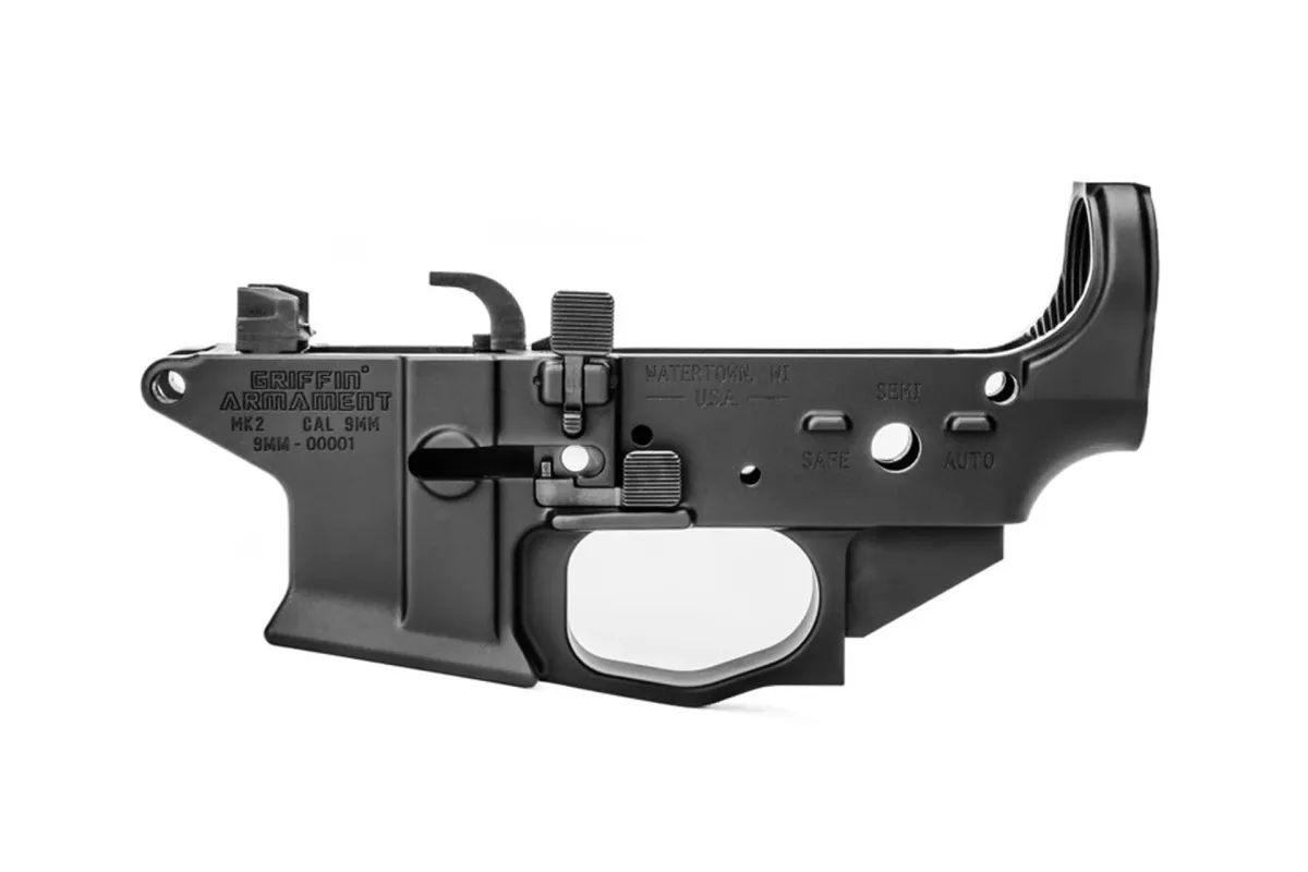 Griffin Armament MK2 AR-9 Ambidextrous Stripped Lower Receiver Black - Lower Receiver for AR-15, vista 1
