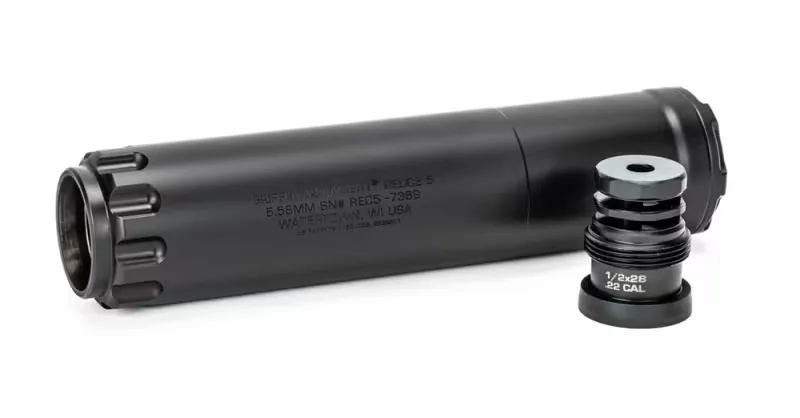 Griffin Armament Recce 5 .22 Cal Rifle Suppressor - GAREC5-W - Suppressor - view 2
