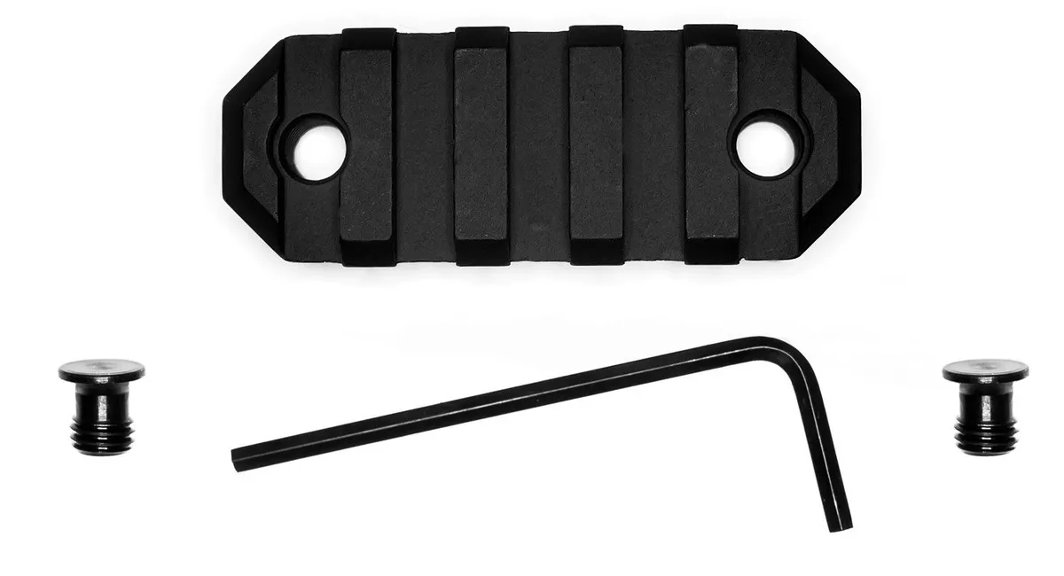GrovTec KeyMod Aluminum 5-Slot Picatinny Rail, 2.2" L, Type III Anodized Black - GTSW227 - Handguard for AR-15 - view 1