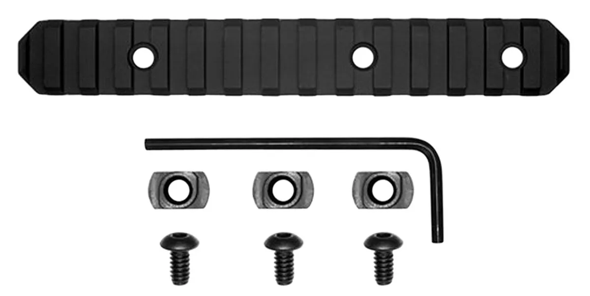 GrovTec M-LOK Aluminum 15-Slot Picatinny Rail, 6" L, Type III Anodized Black - GTSW239 - Handguard for AR-15, vista 1