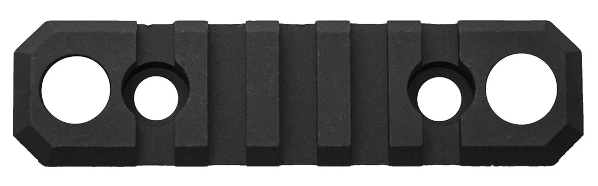 GrovTec M-LOK Aluminum 5-Slot Picatinny Rail w/ Push Button Base, 3.5" L, Type III Anodized Black - GTSW241 - Handguard for AR-15, vista 1
