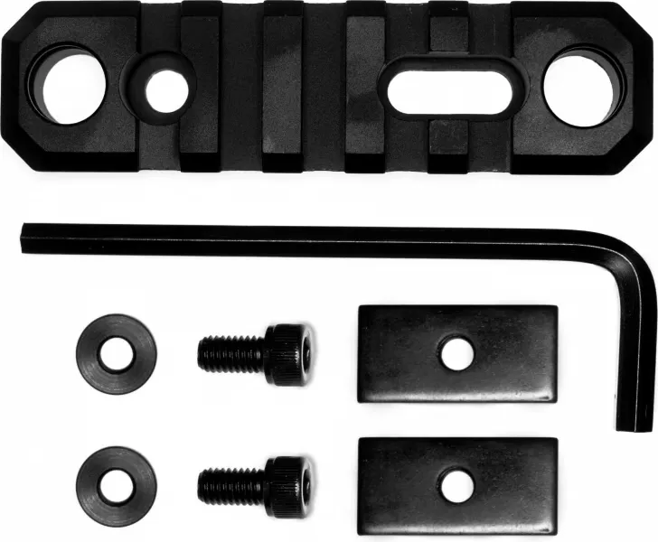 GrovTec Stock AR Aluminum 5-Slot Picatinny Rail, 3.1" L, Type III Anodized Black - GTSW192 - Handguard for AR-15, vista 1