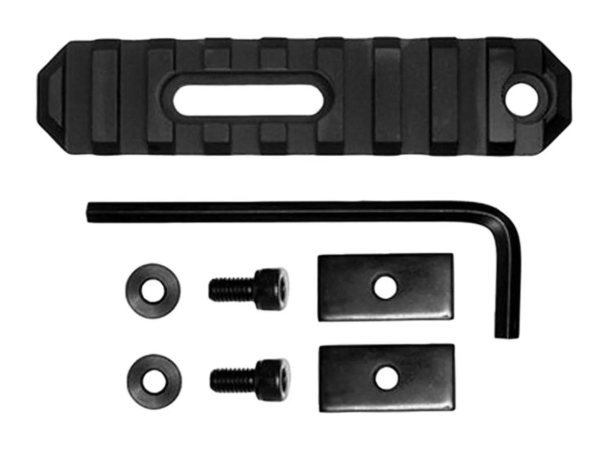 GrovTec Stock AR Aluminum 9-Slot Picatinny Rail, 3.8" L, Type III Anodized Black - GTSW190 - Handguard for AR-15 - view 1