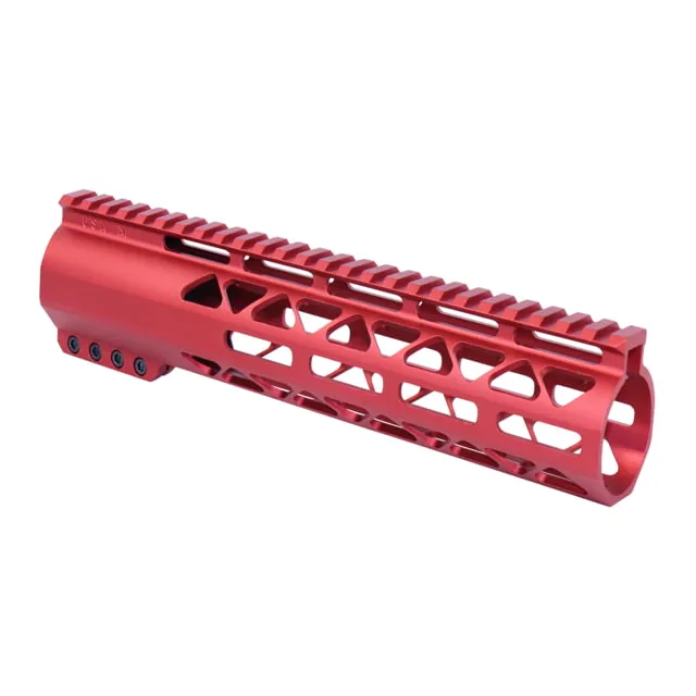 Guntec USA 10in AIR-LOK Series M-LOK Compression Free Floating Handguard With Monolithic Top Rail .308 Cal Anodized Red - Handguard for AR-15 - view 1
