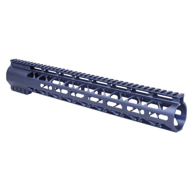 Guntec USA 15in AIR-LOK Series M-LOK Compression Free Floating Handguard With Monolithic Top Rail .308 Cal Anodized Grey - Handguard for AR-15, vista 1
