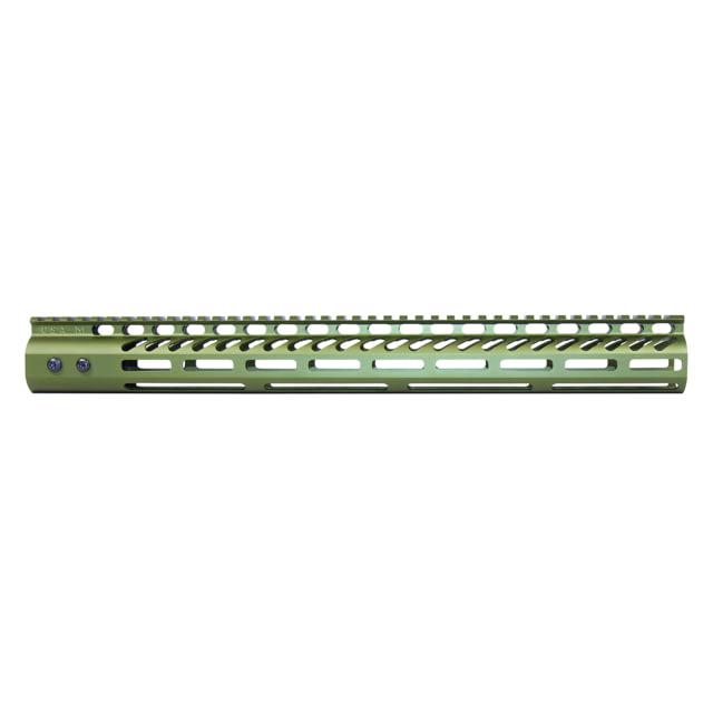 Guntec USA 16.5'' Ultra Lightweight Thin M-LOK System Free Floating Handguard w/ Monolithic Top Rail Anodized Green - Handguard for AR-15, vista 1