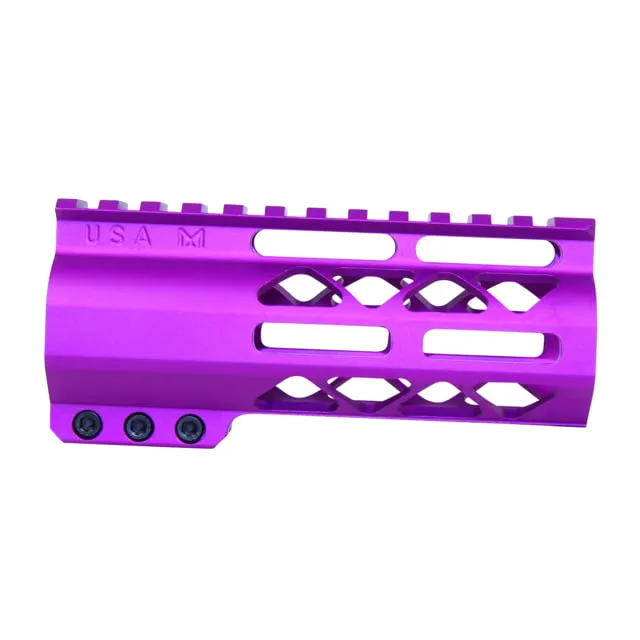Guntec USA 5'' AIR-LOK Series M-LOK Compression Free Floating Handguard w/ Monolithic Top Rail Anodized Purple - Handguard for AR-15 - view 1