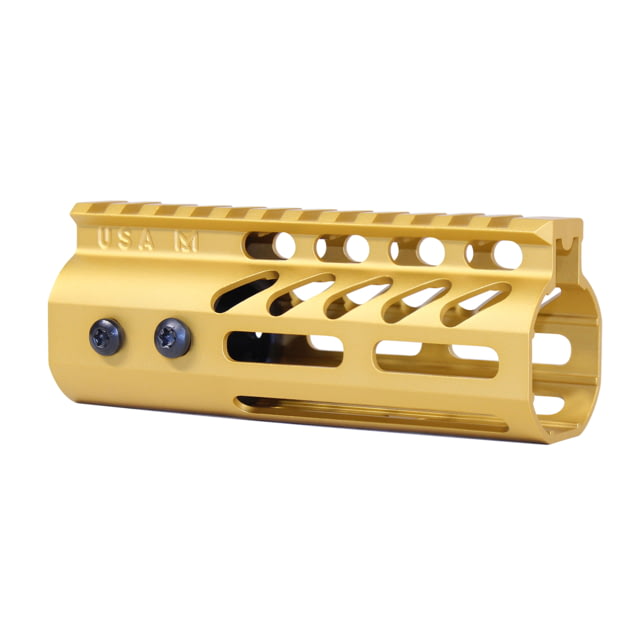 Guntec USA 5'' Ultra Lightweight Thin M-LOK Free Floating Handguard w/ Monolithic Top Rail Anodized Gold - Handguard for AR-15 - view 1
