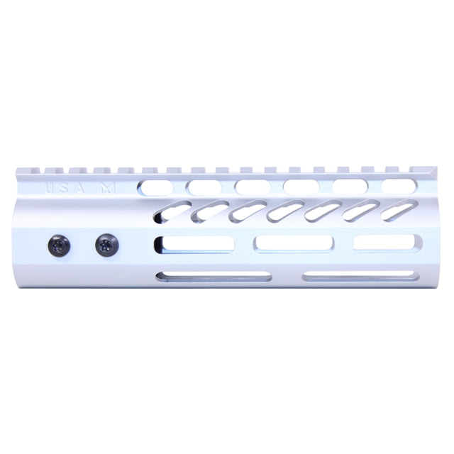 Guntec USA 6.75'' ULtra Lightweight Thin M-LOK Free Floating Handguard w/ Monolithic Top Rail Anodized Clear - Handguard for AR-15, vista 1