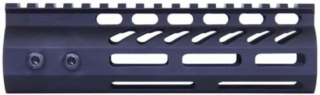Guntec USA 6.75in Ultra Lightweight Thin M-LOK Free Floating Handguard w/ Monolithic Top Rail Anodized Black - Handguard for AR-15, vista 1