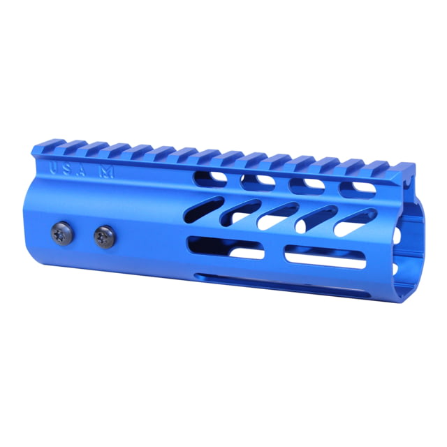 Guntec USA 6'' Ultra Lightweight Thin M-LOK Free Floating Handguard w/ Monolithic Top Rail Anodized Blue - Handguard for AR-15, vista 1