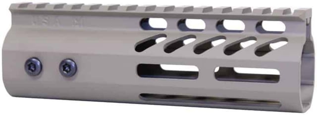 Guntec USA 6in Ultra Lightweight Thin M-LOK Free Floating Handguard w/ Monolithic Top Rail Flat Dark Earth - Handguard for AR-15, vista 1