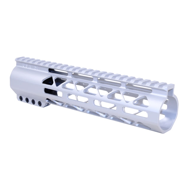 Guntec USA 9in .308 Caliber AIR-LOK Series M-LOK Compression Free Floating Handguard With Monolithic Top Rail Anodized Clear - Handguard for AR-15, vista 1