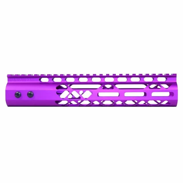 Guntec USA Air Lite M-LOK Free Floating Handguard w/Monolithic Top Rail 10in Purple - Handguard for AR-15, vista 1