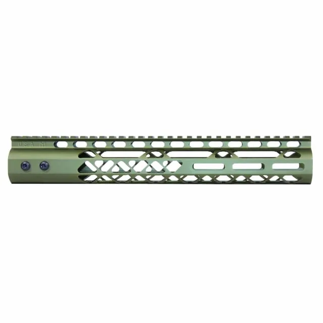 Guntec USA Air Lite M-LOK Free Floating Handguard w/Monolithic Top Rail 12in Green - Handguard for AR-15 - view 1
