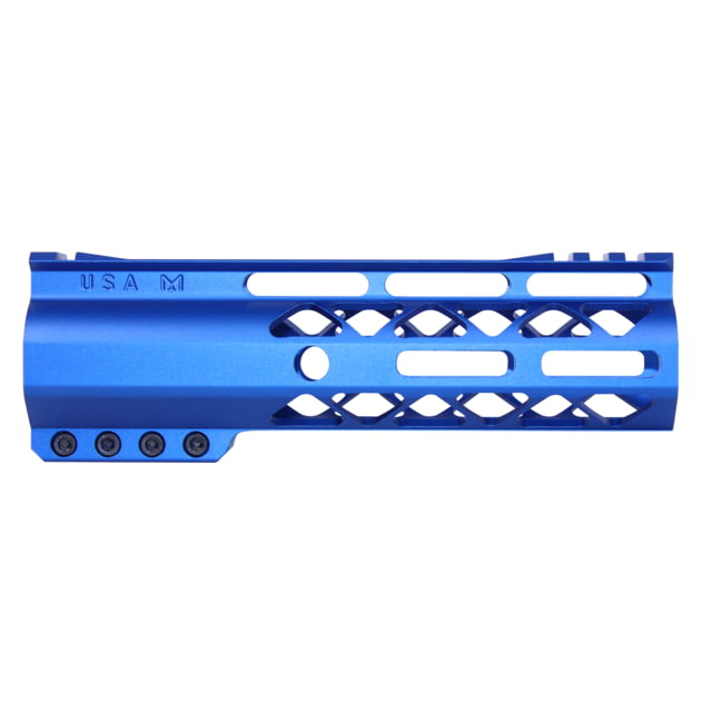 Guntec USA AIR-LOK Series AR-15 M-LOK Compression Free Floating Handguard w/ Monolithic Top Rail Gen 2 7in Anodized Blue - Handguard for AR-15, vista 1