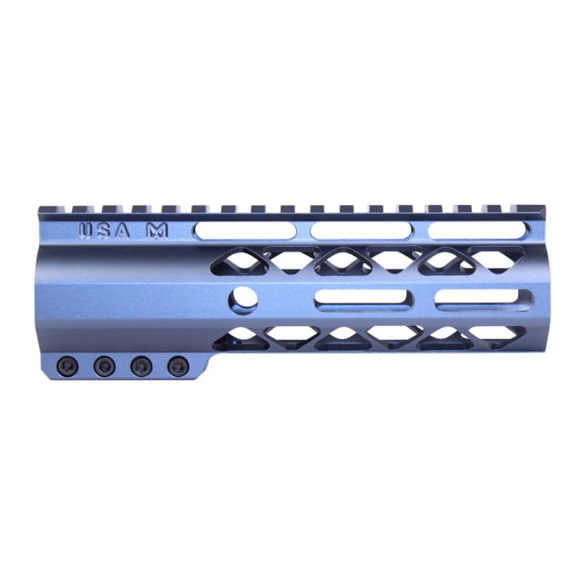 Guntec USA AIR-LOK Series AR-15 M-LOK Compression Free Floating Handguard w/ Monolithic Top Rail 6.75in Anodized Grey - Handguard for AR-15, vista 1