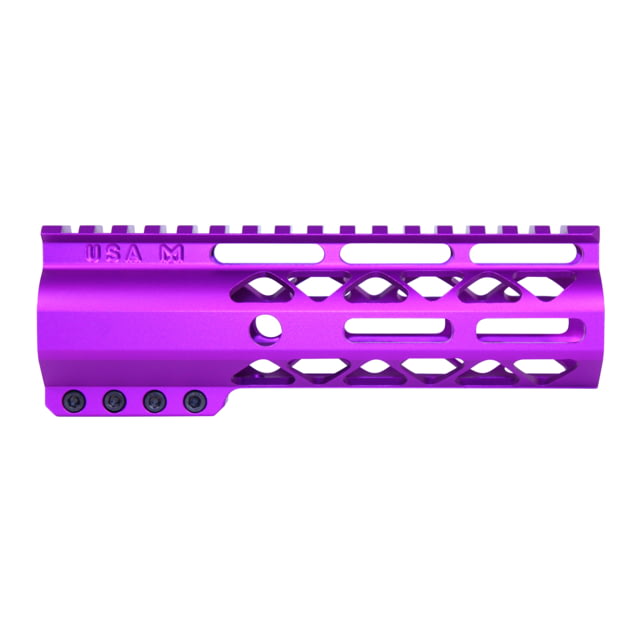 Guntec USA AIR-LOK Series AR-15 M-LOK Compression Free Floating Handguard w/ Monolithic Top Rail 6.75in Anodized Purple - Handguard for AR-15, vista 1