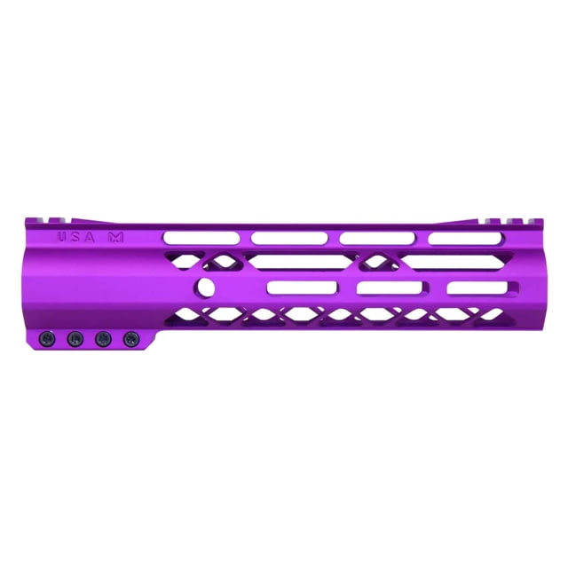 Guntec USA AIR-LOK Series M-LOK Compression Gen 2 Free Floating Handguard w/Monolithic Top Rail 9in Purple - Handguard for AR-15, vista 1