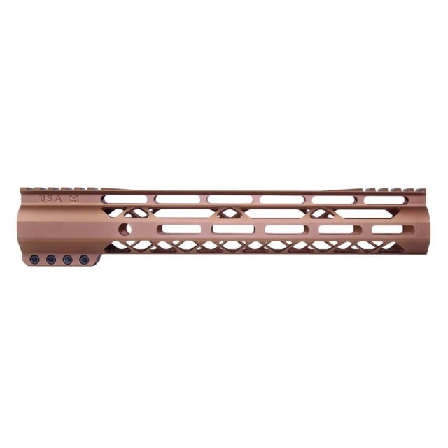 Guntec USA AIR-LOK Series M-LOK Compression Gen 2 Free Floating Handguard w/Monolithic Top Rail 12in Bronze - Handguard for AR-15, vista 1