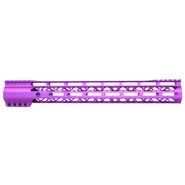 Guntec USA AIR-LOK Series M-LOK Compression Gen 2 Free Floating Handguard w/Monolithic Top Rail 15in Purple - Handguard for AR-15, vista 1