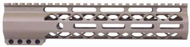 Guntec USA AR-15 10in Air-Lok Series M-LOK Compression Free Floating Handguard w/ Monolithic Top Rail Flat Dark Earth - Handguard for AR-15 - view 1