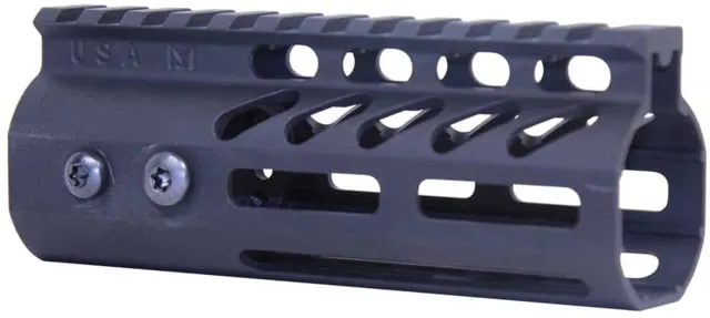 Guntec USA AR-15 5in Ultra Lightweight Thin M-LOK Free Floating Handguard w/ Monolithic Top Rail Anodized Black - Handguard for AR-15, vista 1