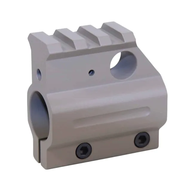 Guntec USA AR-15 Gen 2 Clamp On Aluminum Rail Height Gas Block Cerakote Flat Dark Earth - Gas Block for AR-15 - view 1