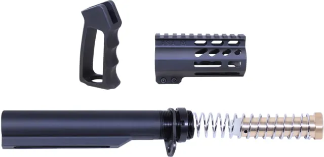 Guntec USA AR-15 M-LOK Micro Pistol Furniture Set 15in w/ Milspec Buffer Tube Black - Buffer Tube Assembly for AR-15, vista 1