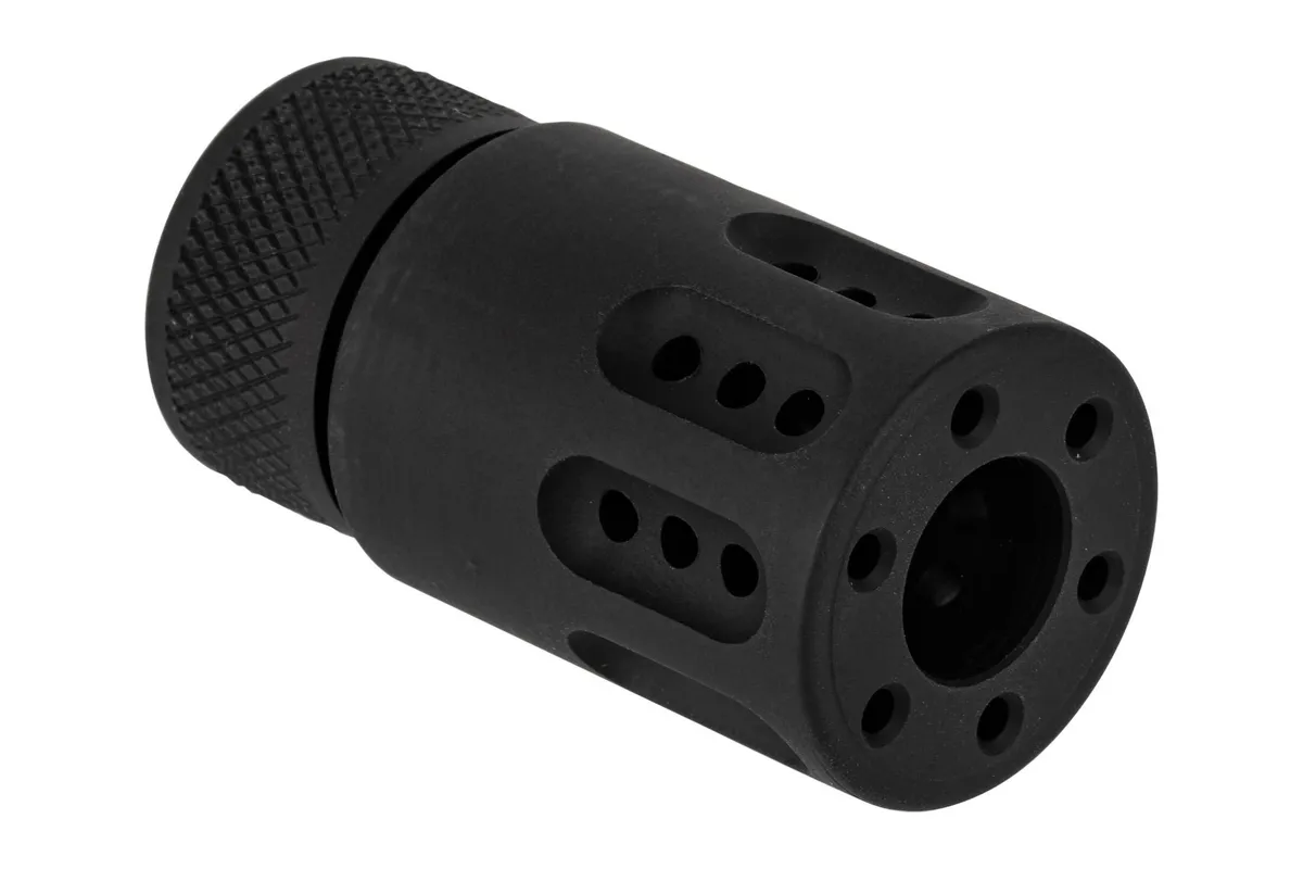 Guntec Usa Ar-15 Mini Slip Over Barrel Shroud With Multi Port Muzzle Brake - 1/2x28 - Muzzle Device for AR-15 - view 2