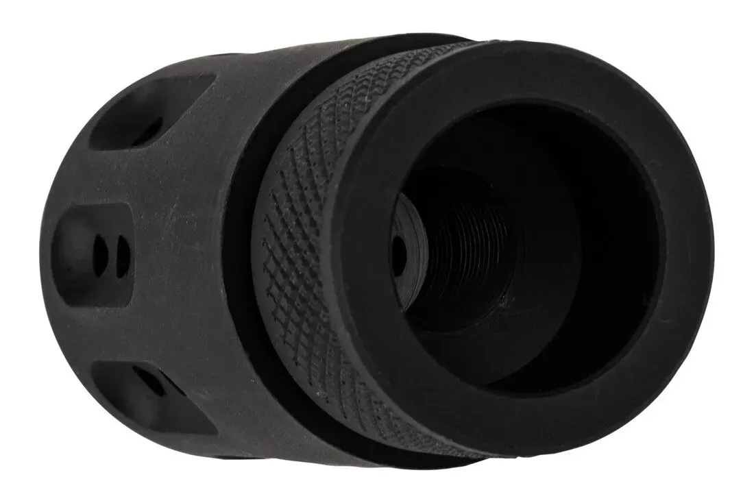 Guntec Usa Ar-15 Mini Slip Over Barrel Shroud With Multi Port Muzzle Brake - 1/2x28 - Muzzle Device for AR-15 - view 1