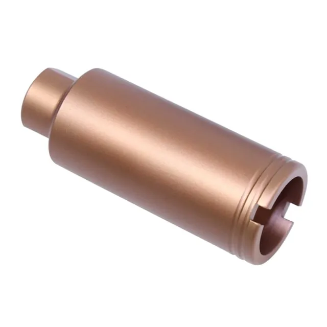 Guntec USA AR-15 Slim Line Cone Flash Can 5.56/.223/9mm 1/2x28 Anodized Bronze - Muzzle Device for AR-15, vista 1
