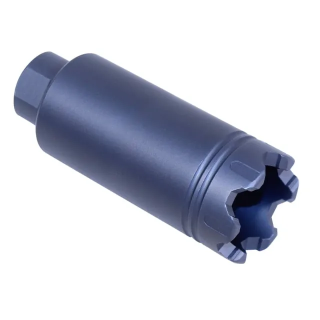 Guntec USA AR-15 Slim Line Trident Flash Can w/Glass Breaker 5.56mm 1/2x28 Anodized Grey - Muzzle Device for AR-15 - view 1