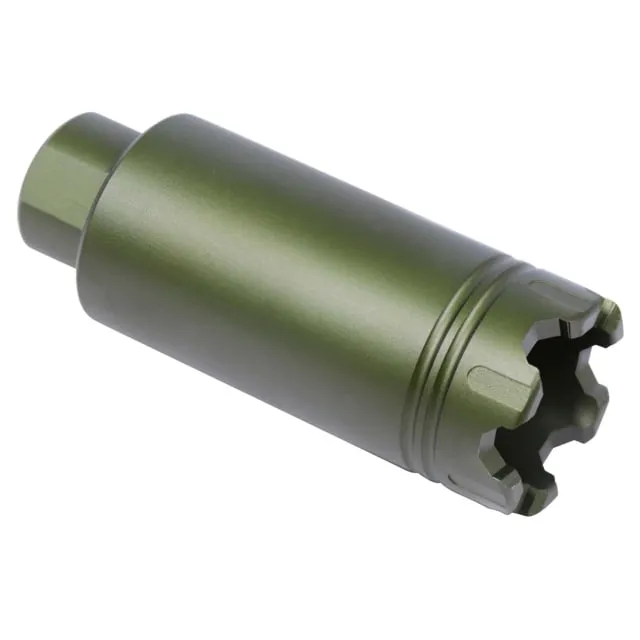 Guntec USA AR-15 Slim Line Trident Flash Can With Glass Breaker Anodized Green - Muzzle Device for AR-15 - view 1