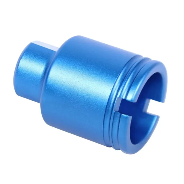 Guntec USA AR-15 Stubby Slim Compact Flash Can 5.56mm 1/2x28 Anodized Blue - Muzzle Device for AR-15, vista 1